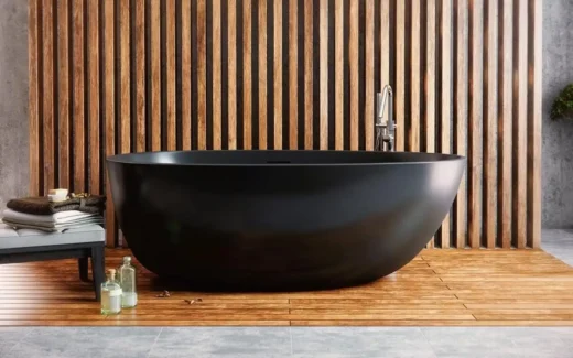 Egg-shaped bathtubs in modern bathrooms